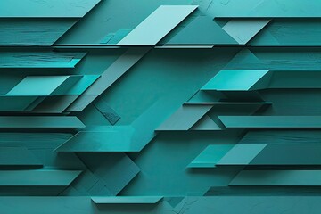 Serene Teal Abstract Texture Featuring Layered Geometric Shapes and Aquamarine Reflections