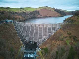 Llyn Clywedog reservoir in Wales, UK