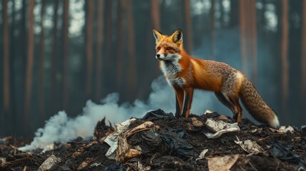 Fototapeta premium Human activities impact and threaten animal’s natural habitat.