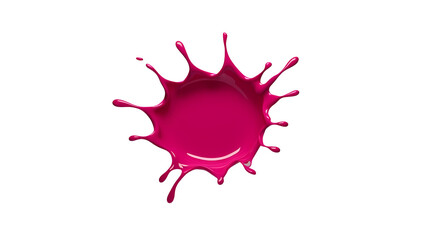 Vivid magenta fluid splash, elegantly isolated on white. High-resolution with a transparent background for seamless creative integration.