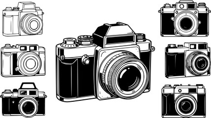 retro camera vector