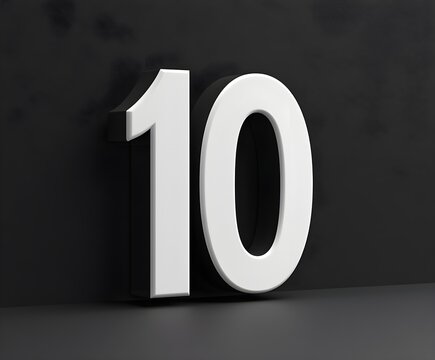The number 10 in white on a black background