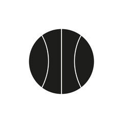 Tennis ball icon. Line icon. Minimalist ball icon. Black ball icon. Ball vector illustration. Dog ball toy icon. Game icon. Sports icon. 