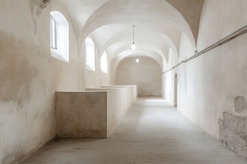 Vaulted Hallway for Ancient Building Interior.