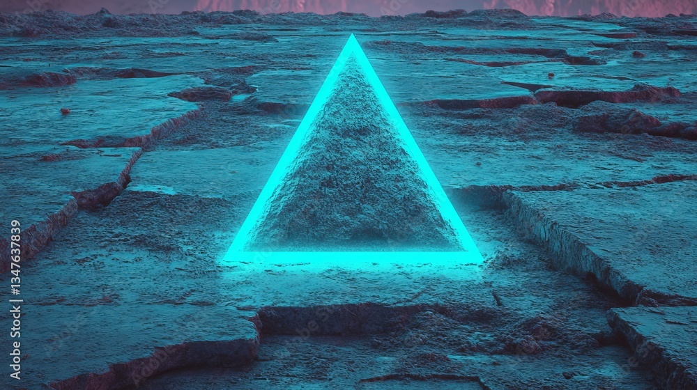 Poster minimalist tech is the theme of this background, which includes a raised triangle and turquoise illu