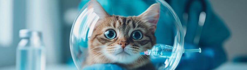 Underwater veterinarian giving an injection to a rescued dolphin, marine conservation, breathtaking detail
