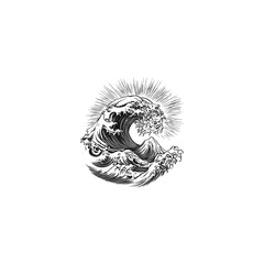 Majestic waves design vector template illustration