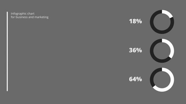 Multicolored infographic chart with Infographic chart with circles in percentage count animation diagram. Modern 2d animated motion graphic for business and marketing. in percentage count animation