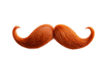 Red mustache prop, fake facial hair, cut out transparent