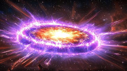 Obraz premium Cosmic Energy Burst Abstract Art