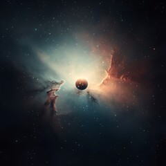 Obraz premium Cosmic Nebula: Planet Birth in Space.