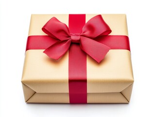 Obraz premium The image features a gift box with a red ribbon, isolated on a transparent and white background, in png format with transparency