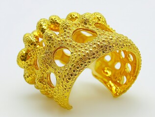 Fototapeta premium An old antique gold frame is positioned over a white background and includes a clipping path