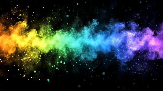 Rainbow energy stream, cosmic background, abstract art, website header