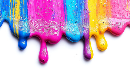 Naklejka premium Vibrant Dripping Paint Abstract Colorful Background Texture