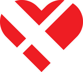 Love Inspired Letter X Logo