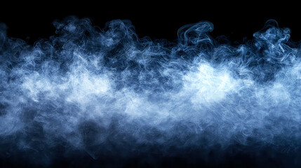 Abstract Blue Smoke: Ethereal Fog and Mist Background Texture