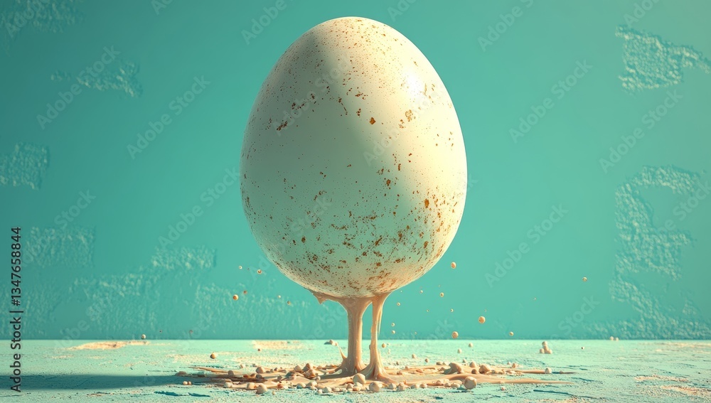 Poster a 3d rendering shows a gold-colored ball moving along a trajectory with a gray background