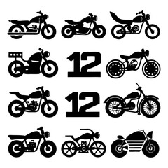 Obraz premium Motorcycle silhouette bundle vector design