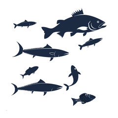 Fish silhouette bundle vector design