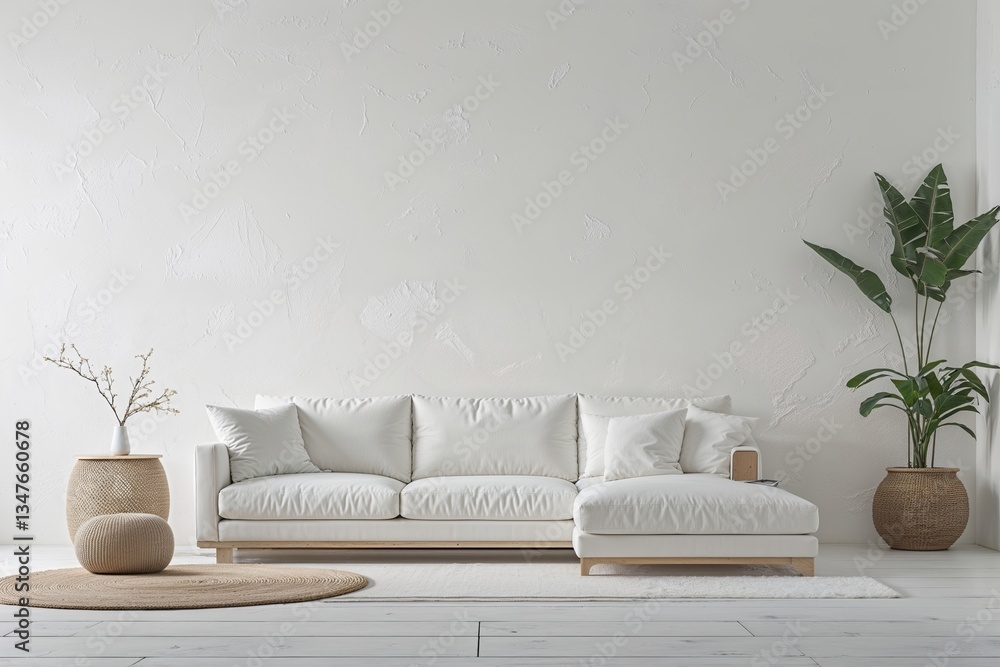 Poster elegant minimalist white background with subtle texture and pristine canvas