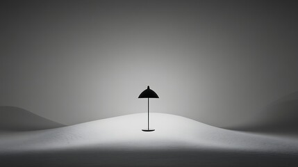 Black lamp with minimalist design.