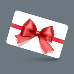 Elegant Gift Voucher with Red Ribbon Bow