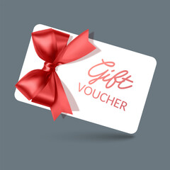 Elegant Gift Voucher with Red Ribbon Bow