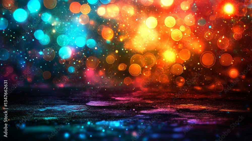Poster neon light refractions create a mesmerizing abstract background