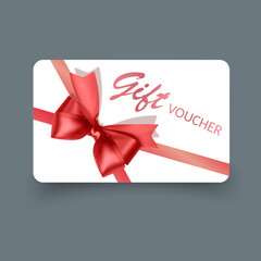 Elegant Gift Voucher with Red Ribbon Bow