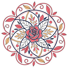 Mandala rose Design.