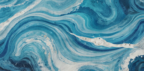Obraz premium Watercolor surface ocean water wave, seamless blue water ocean wave background. Blue water ocean surfing wave. 