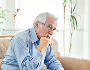 Fototapeta premium senior woman man couple lonely support retirement care love elderly unhappy sad worried old together depression sadness stress upset solitude emotion loneliness embracing
