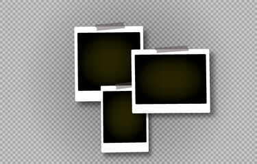 Retro Polaroid film with signature perforations and a subtle vintage effect. Designed in vector graphics, perfect for photo collages, design, and creative projects. Png background. PNG poloroid.