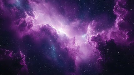 Cosmic Nebula Purple Blue Swirling Galaxy Space Art