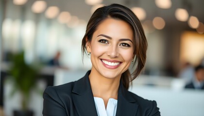 Fototapeta premium Smiling Hispanic Businesswoman