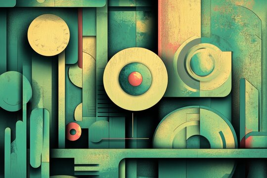 The intertwining of soft gradient lines and shapes results in the formation of an abstract background