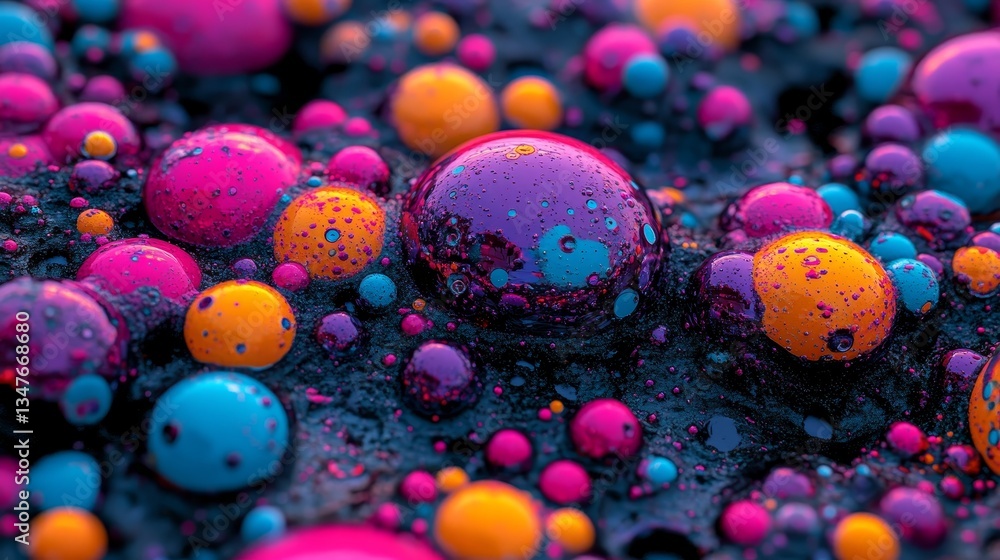 Aufkleber galaxy bubbles are depicted in an abstract 3d rendering that features a cosmic glow
