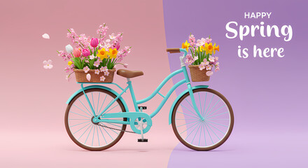 Spring Bicycle with Flowers