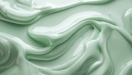 Obraz premium Breathtaking Fluid Abstract Patterns in Green and White 3D Graphics’ becomes ‘Exquisite Wavy Abstract Motifs in Green and White 3D Visualization