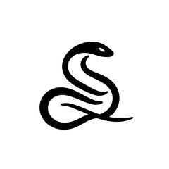 Fototapeta premium Abstract snake illustration in black and white style 