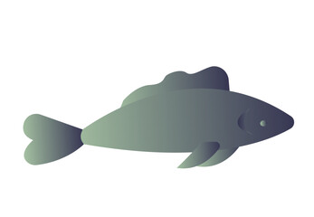 Silver small fish. Icon in flat style. Vector illustration isolated on white background.