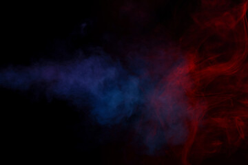 Blue and purple steam on a black background.