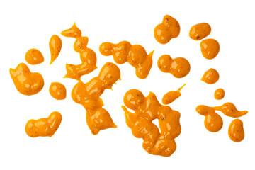 Yellow sauce splashes as a background.