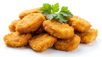 chicken nuggets on white background