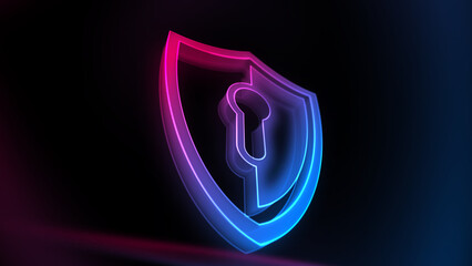 Shield cyber security symbol cyber sign technology illustration