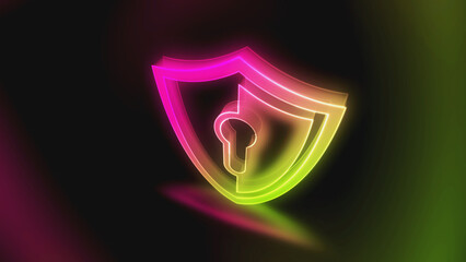 Shield cyber security symbol cyber sign technology illustration