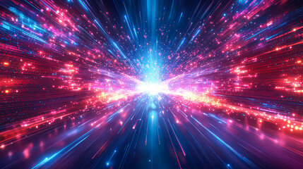Abstract Digital Tunnel: A Journey into the Futuristic Technological Cosmos
