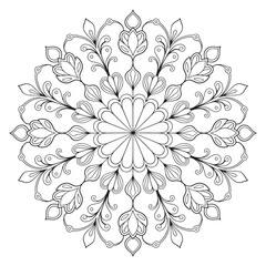 Botanical Mandala Vector: Intricate Floral Design for Art and Creative Projects