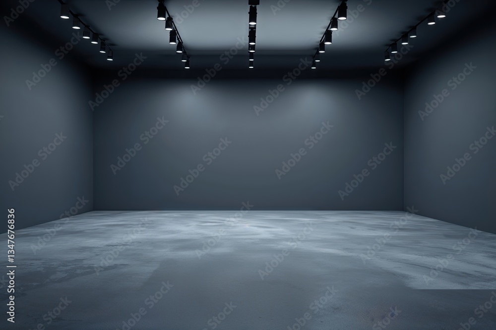 Poster spacious dusk grey studio with smooth gradient background for effective product display